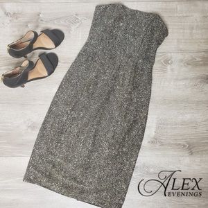 Alex evenings size  4 black & silver sparkle dress